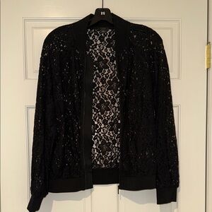 Elegant Black Lace Women's Jacket